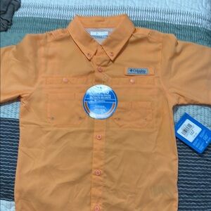 Columbia Vibrant Orange Button-Up Shirt
